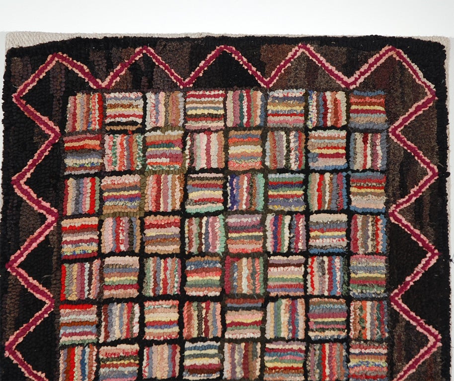 log cabin hand hooked rugs