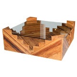 Vintage Rattan Table, Geometric Form