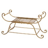 Hollywood  Regency Brass Scrolling Bench