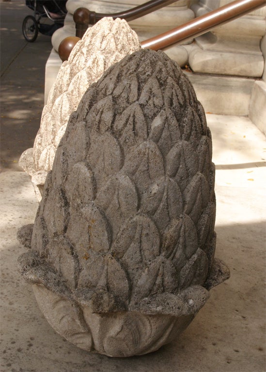 Carved Stone Artichoke Finials 3