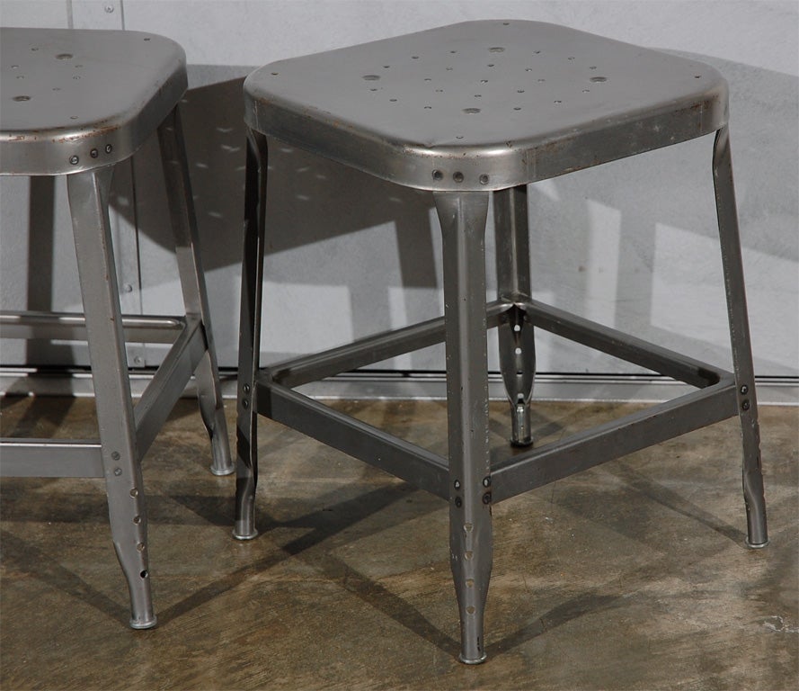 Polished and looking good, we have a limited amount of these stools. They can be supplied as a single, in pairs, or larger amounts. Inquire for the quantity you need. 
