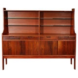 Hand crafted teak and rosewood hutch by John Nyquist