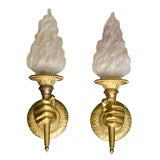 BRONZE TORCH  HAND SCONCES