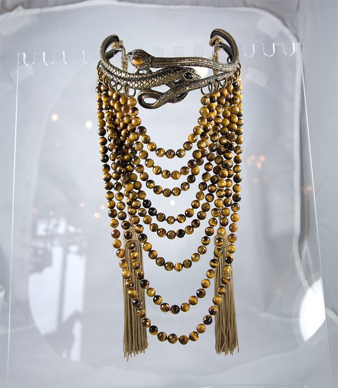 VALENTINO HAUTE COUTURE CAST BRONZE NECKLACE