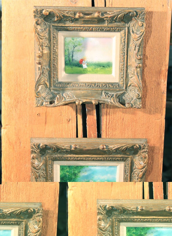 Pair of Enamel on Copper Paintings
