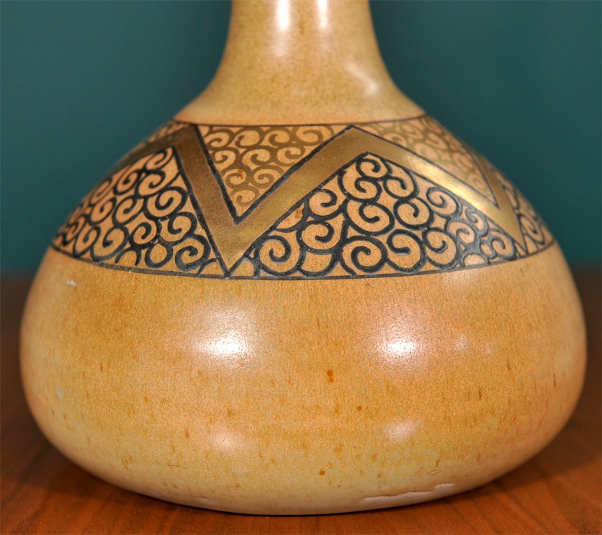 20th Century Ceramic Bottle-form Vase by Jean Luce, French 1925 For Sale