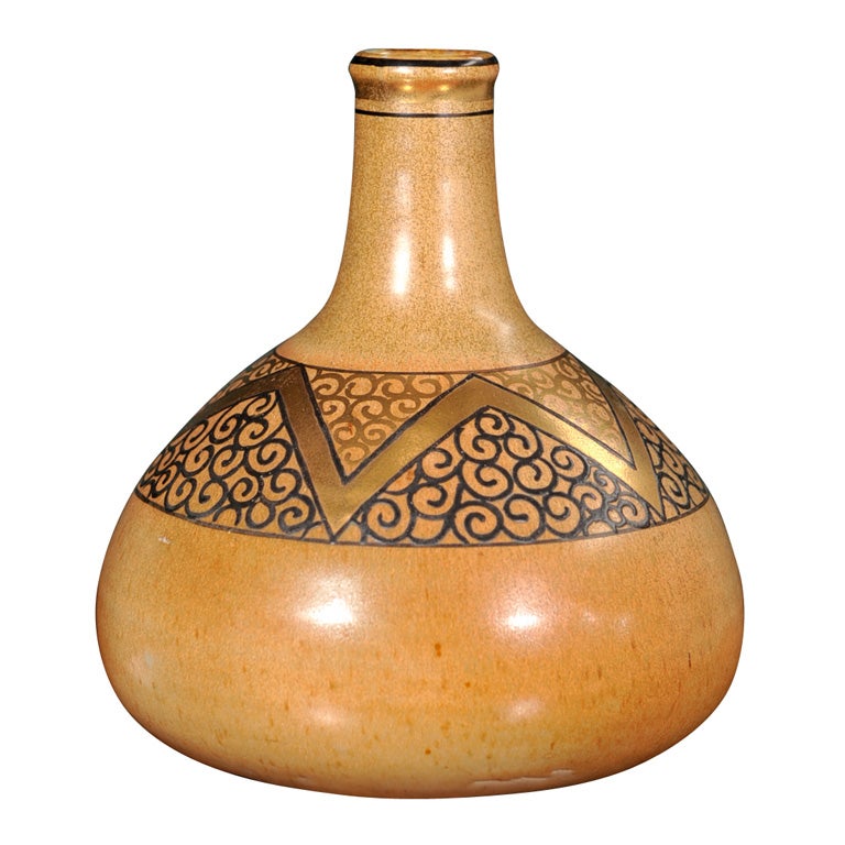 Ceramic Bottle-form Vase by Jean Luce, French 1925 For Sale