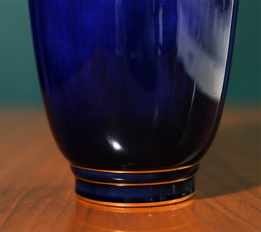 19th Century Pair of Cobalt Blue Porcelain Vase by Sevres, French 1892