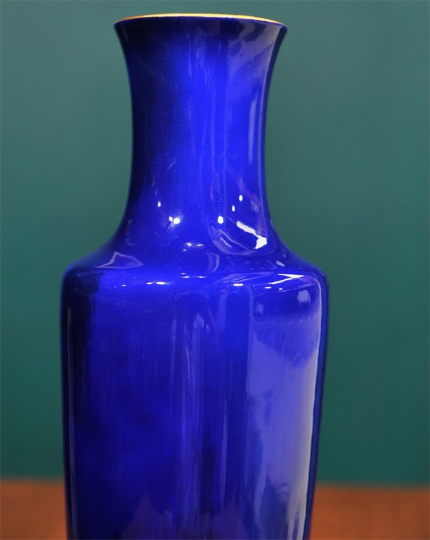 Pair of Cobalt Blue Porcelain Vase by Sevres, French 1892 1