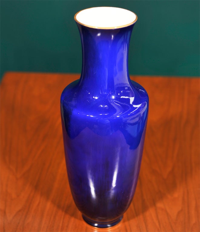 Pair of Cobalt Blue Porcelain Vase by Sevres, French 1892 2