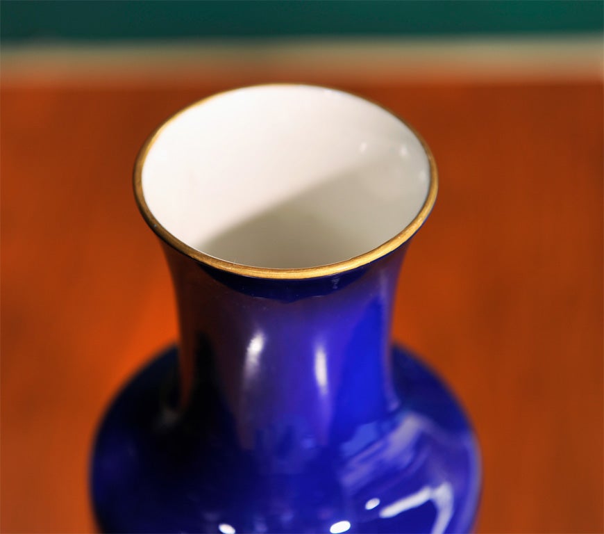 Pair of Cobalt Blue Porcelain Vase by Sevres, French 1892 3