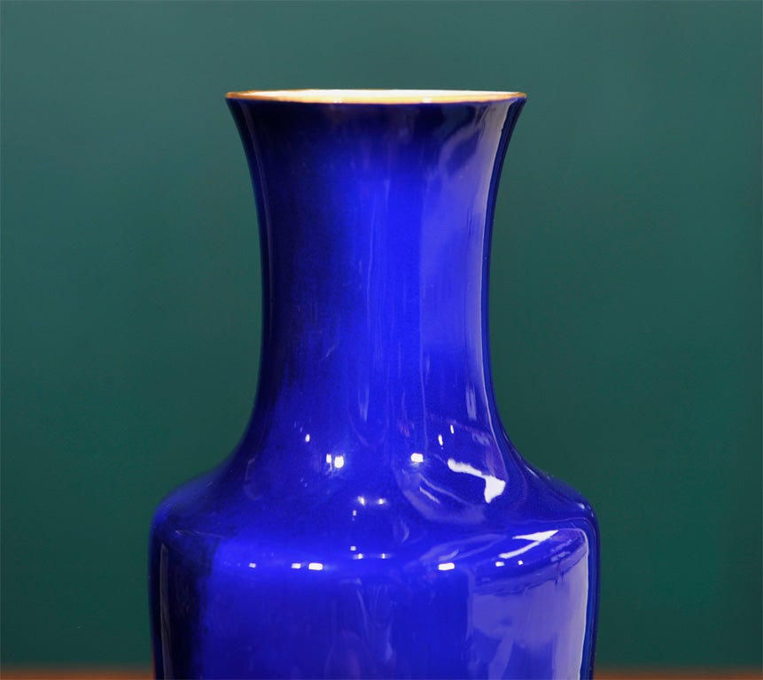 Pair of Cobalt Blue Porcelain Vase by Sevres, French 1892 4