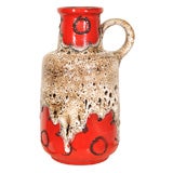 Numbered West German Lava Glaze Pitcher with Handle