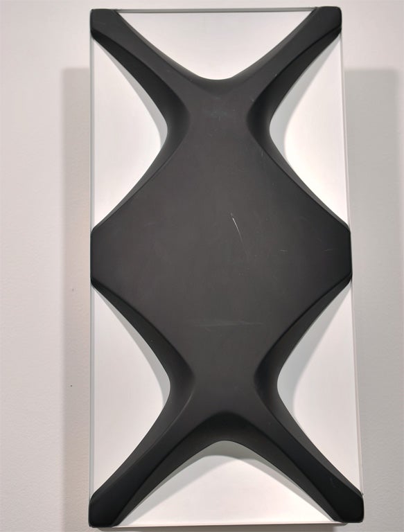 Metal Graphic Black and White German Wall Sconces For Sale