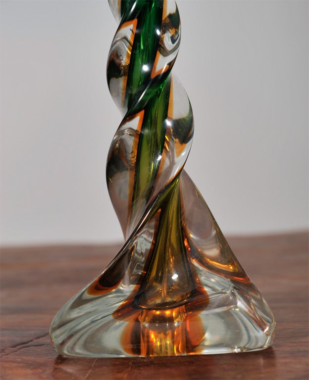 Italian Murano Glass Table Lamp For Sale