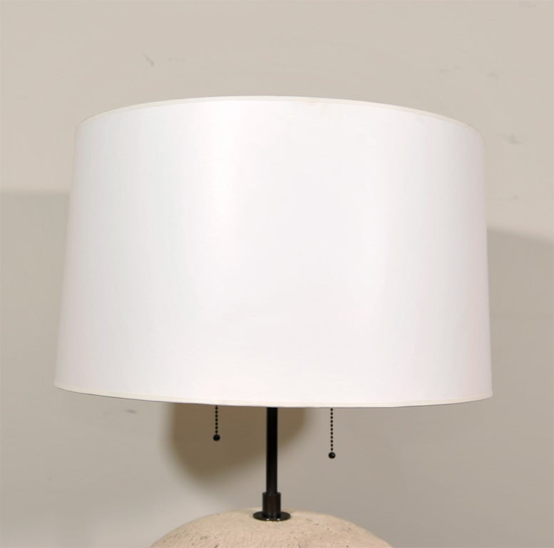 A Large Plaster Globular Formed Table Lamp.