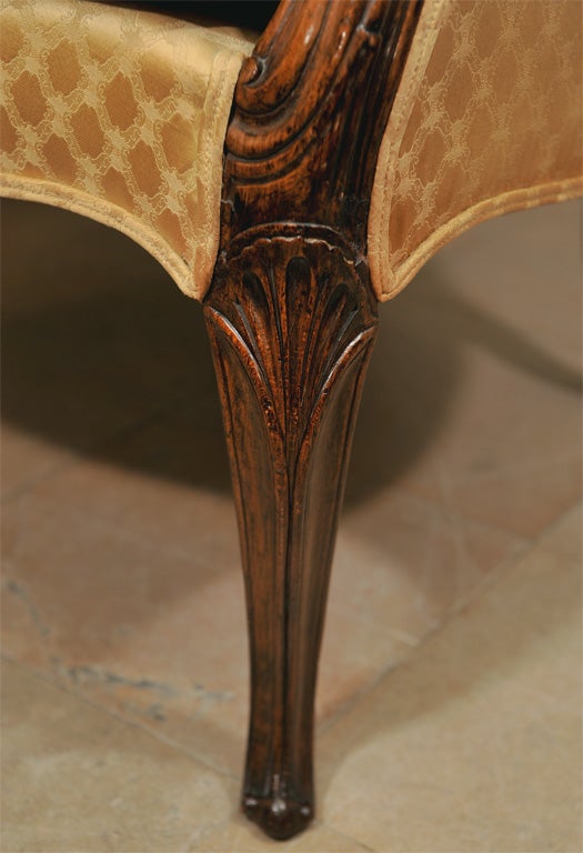 18th Century and Earlier George III Carved Tub Back Arm Chair