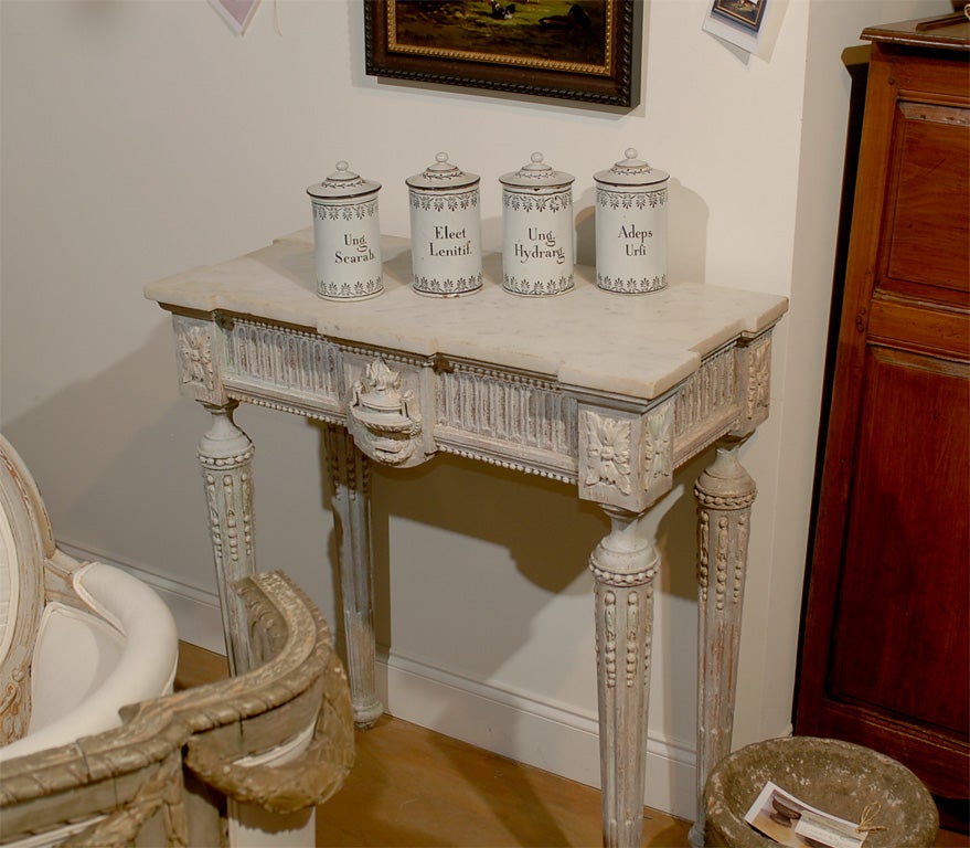 Set of four 18th Century French Ceramic Pharmacy Jars c. 1795