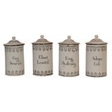 Set of four 18th Century French Ceramic Pharmacy Jars c. 1795