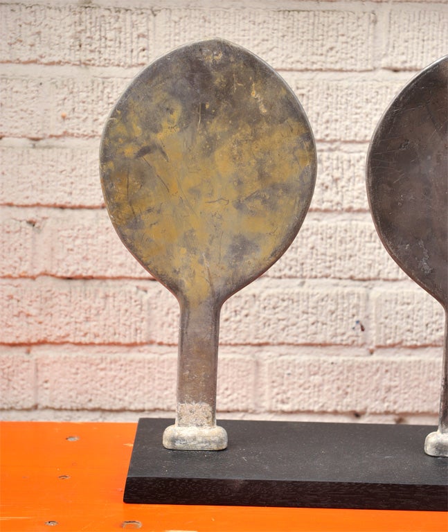 American Set of Aluminum Balloon Molds Mounted on Wood Stand For Sale