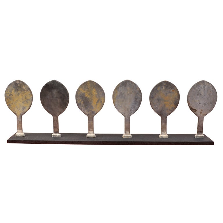 Set of Aluminum Balloon Molds Mounted on Wood Stand For Sale