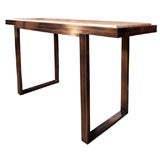 Elegant bronze and travertine console