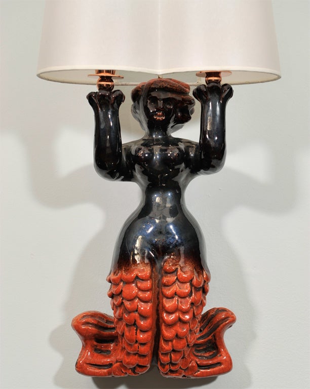 20th Century A single mermaid sconce by George Jouve