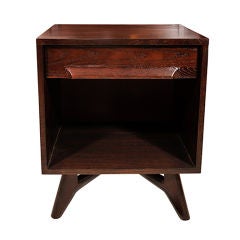 Single Paul Laszlo ebonized ash bedside table with drawer