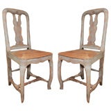 Pair of Painted Pine  Chairs