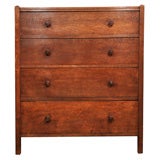Vintage Late 19th Century English Oak Arts and Crafts Chest of Drawers