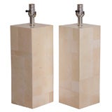 Pair of Pieced Parchment Lamps