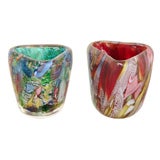 Pair of "Tutti Frutti" Murano Vessels By AVEM