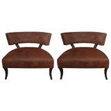 Pair of Billy Haines Suede Chairs