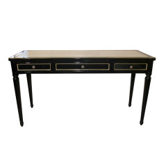 Ebonized and Leather Top Jansen Desk