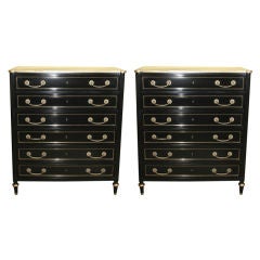 Pair of Ebonized Chests of Drawers by Jansen