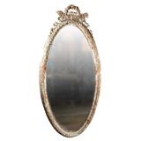 Large French Painted Oval Louis XVI Style Mirror, Circa 1820
