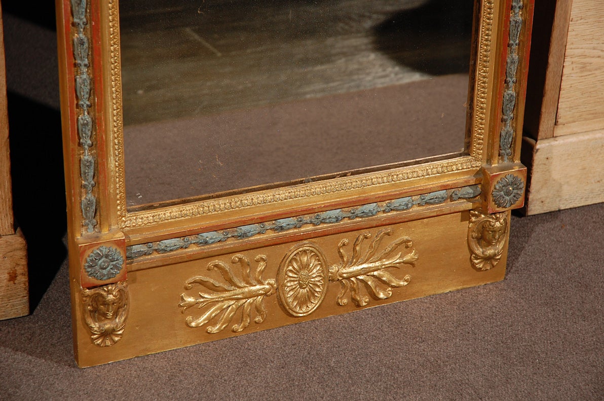 19th Century Swedish Carved Gilt Lion Mirror, circa 1800
