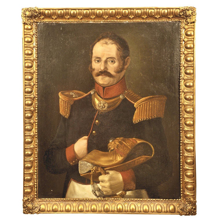 A PORTRAIT OF AN OFFICER. FRENCH SCHOOL, FIRST HALF 19th CENTURY For Sale