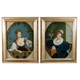 Set of 4 Biedermeier Period Paintings