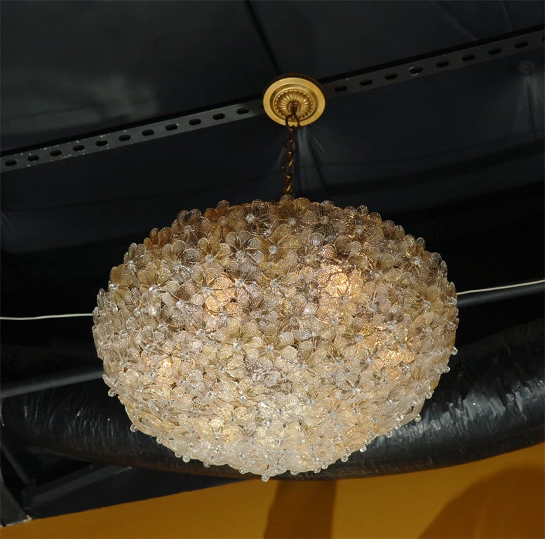Venetian glass flowers basket chandelier, circa 1930’s