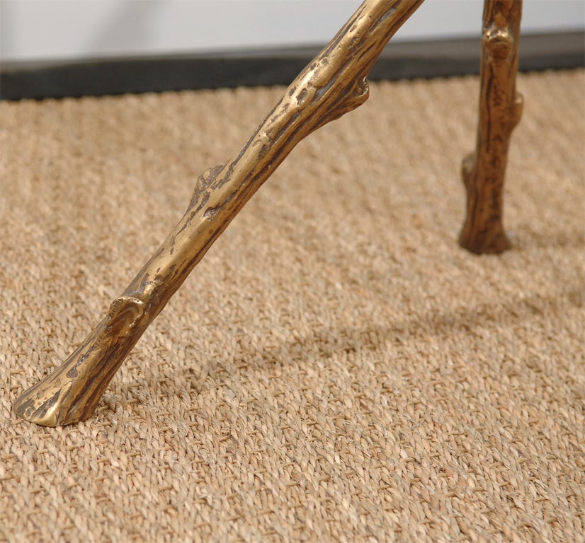 Bronze and marble cigarette table, circa 1950