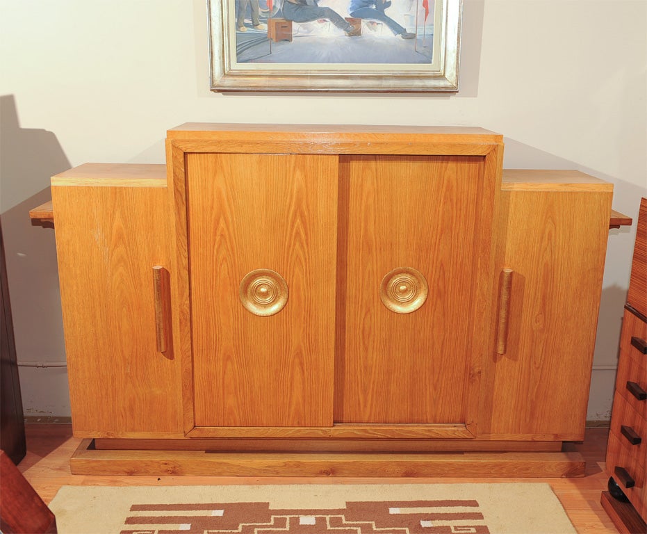 Art Deco French Oak Architect's or Wine Cabinet