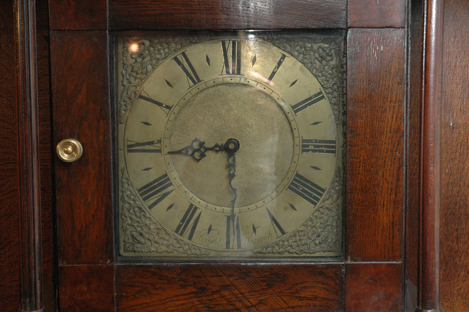 English 18th Century  Georgian Oak Cupboard with Clock