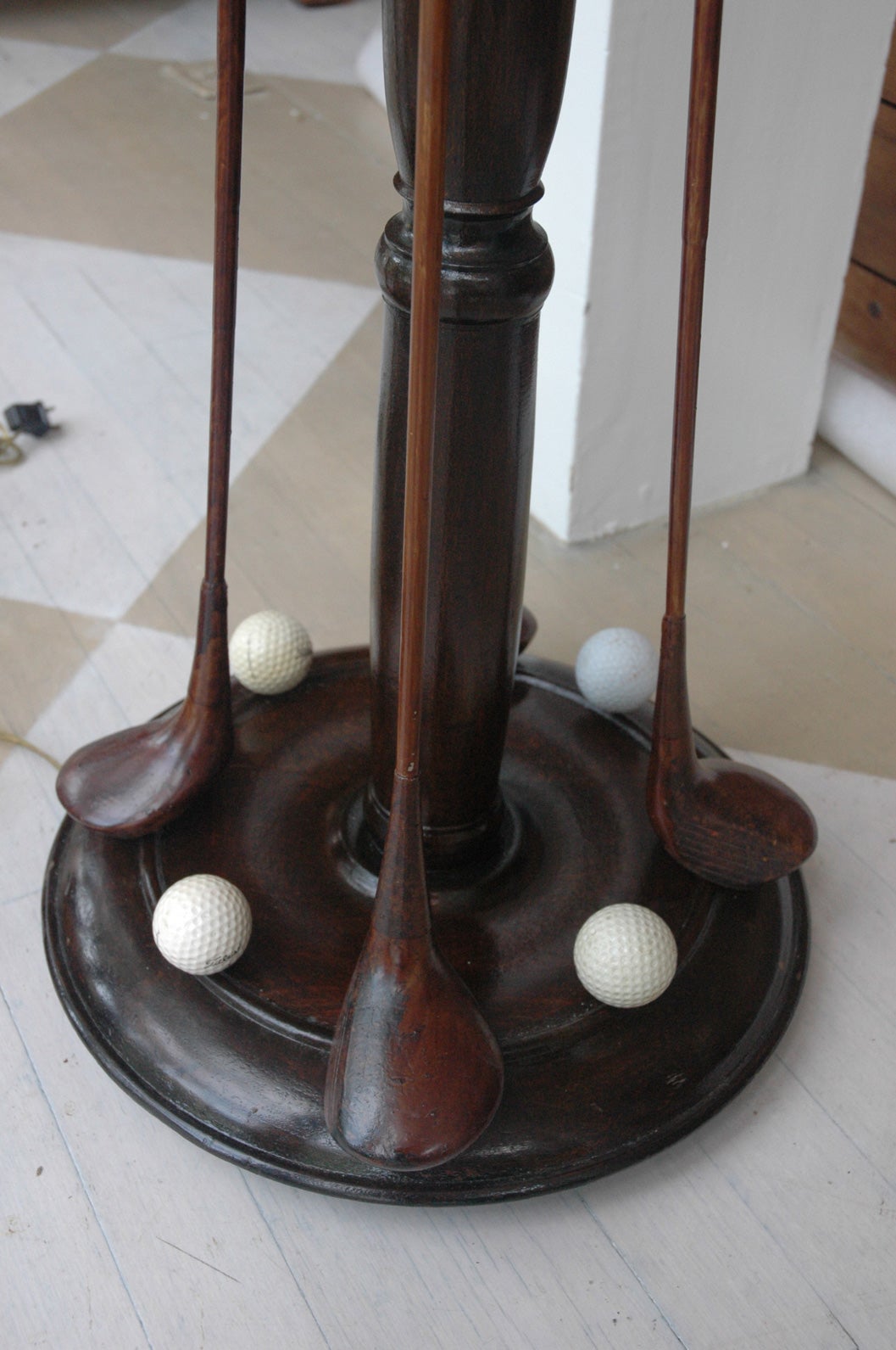 Pair of English, Circa 1900-1920, Mahogany Golf Floor Lamps