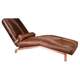 Vintage Brown Cowhide Chaise