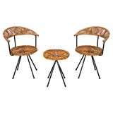 Rohe Noordwolde Three Piece Rattan Chair and Table Set