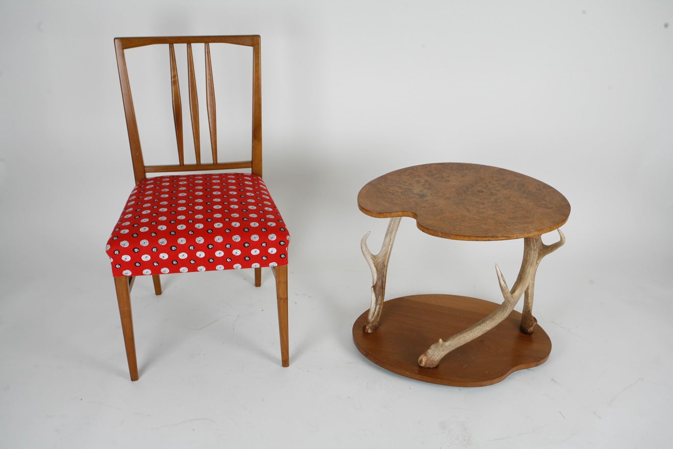 Burr and stag horn table