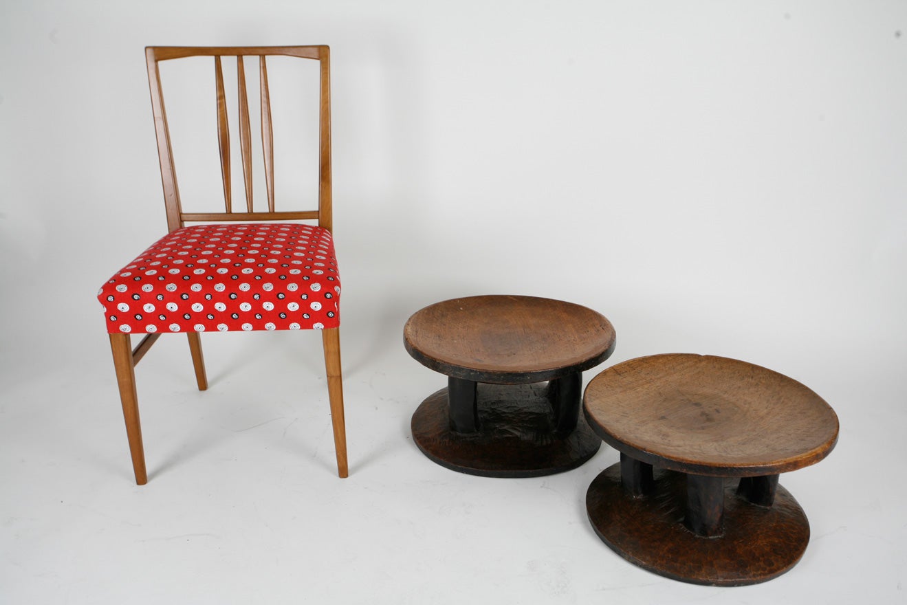 A pair of African stools