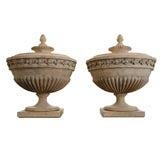 A pair of late 18th century Coade Stone urns