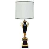 Empire Gilt Bronze and Patinated Tole Urn Mounted as a Lamp